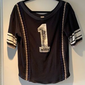 Free People T-shirt with embroidery. Size L